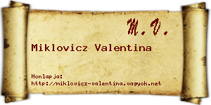 Miklovicz Valentina névjegykártya
